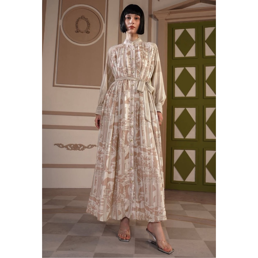 Benang Jarum Tie Dye Emily in Paris Chain Shirt Dress