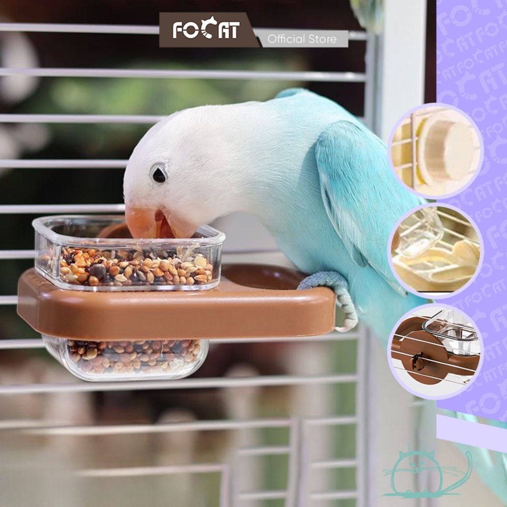 FOCAT Tempat Makan Burung Anti Tumpah F45 Cepuk Wadah Pakan Burung Kecil / Burung Lovebird