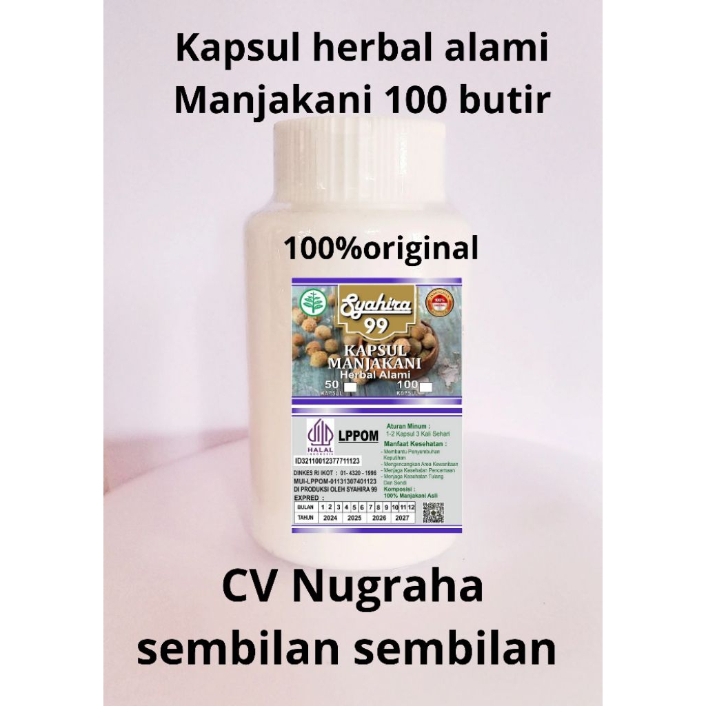 

KAPSUL HERBAL ALAMI MANJAKANI ISI 100 BUTIR KEMASAN BOTOL PUTIH
