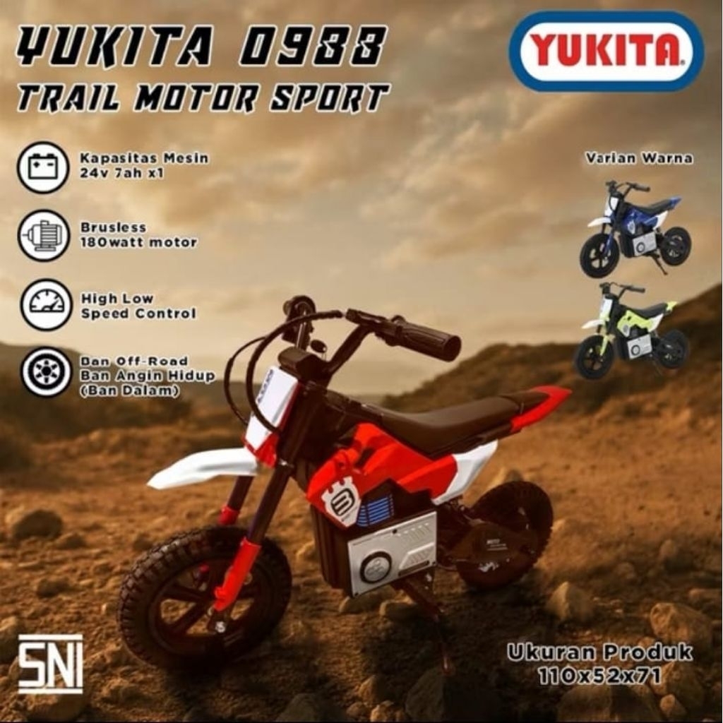 MOTOR AKI TRAIL MINI YUKITA 0988 NEW DESIGN MAINAN ANAK