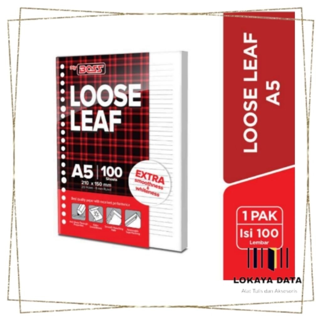 

BIGBOSS LOOSE LEAF A5 100 LEMBAR / ISI BINDER A5 100 LEMBAR