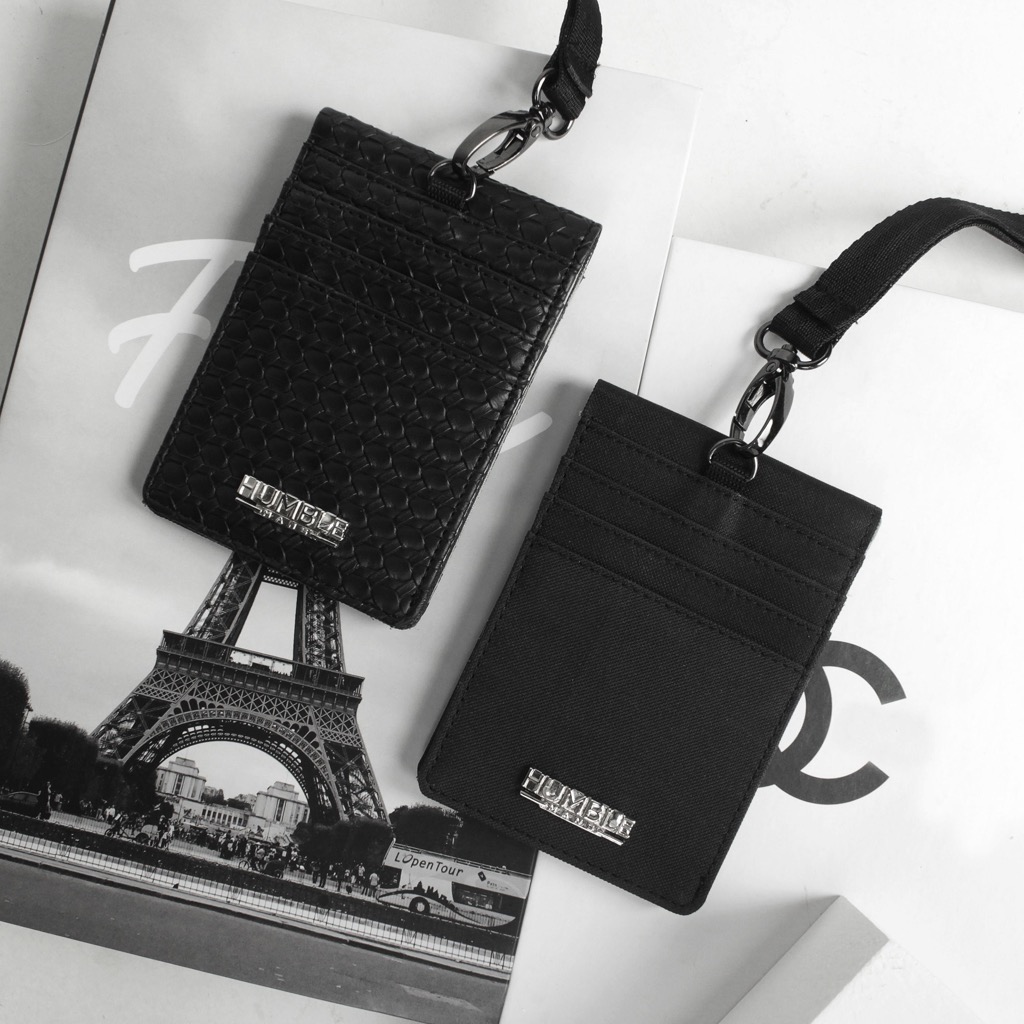 

Humble Mans Justin - Dompet Lanyard ID Card Holder Bahan Kanvas Kulit PU Premium