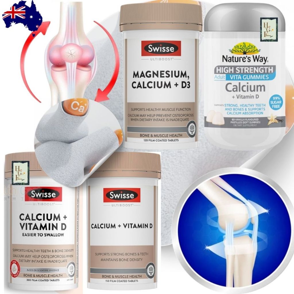 Swisse Magnesium Calcium + D3 120 Tablets