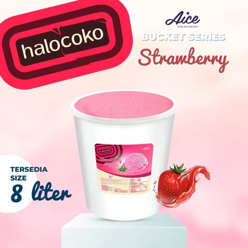 

ICE CREAM AICE HALOCOKO STRAWBERRY 8 LITER
