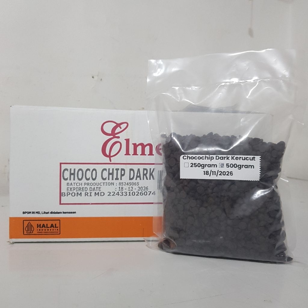 

ELMER CHOCOCHIP DARK KERUCUT REPACK ORIGINAL 250GR/500GR