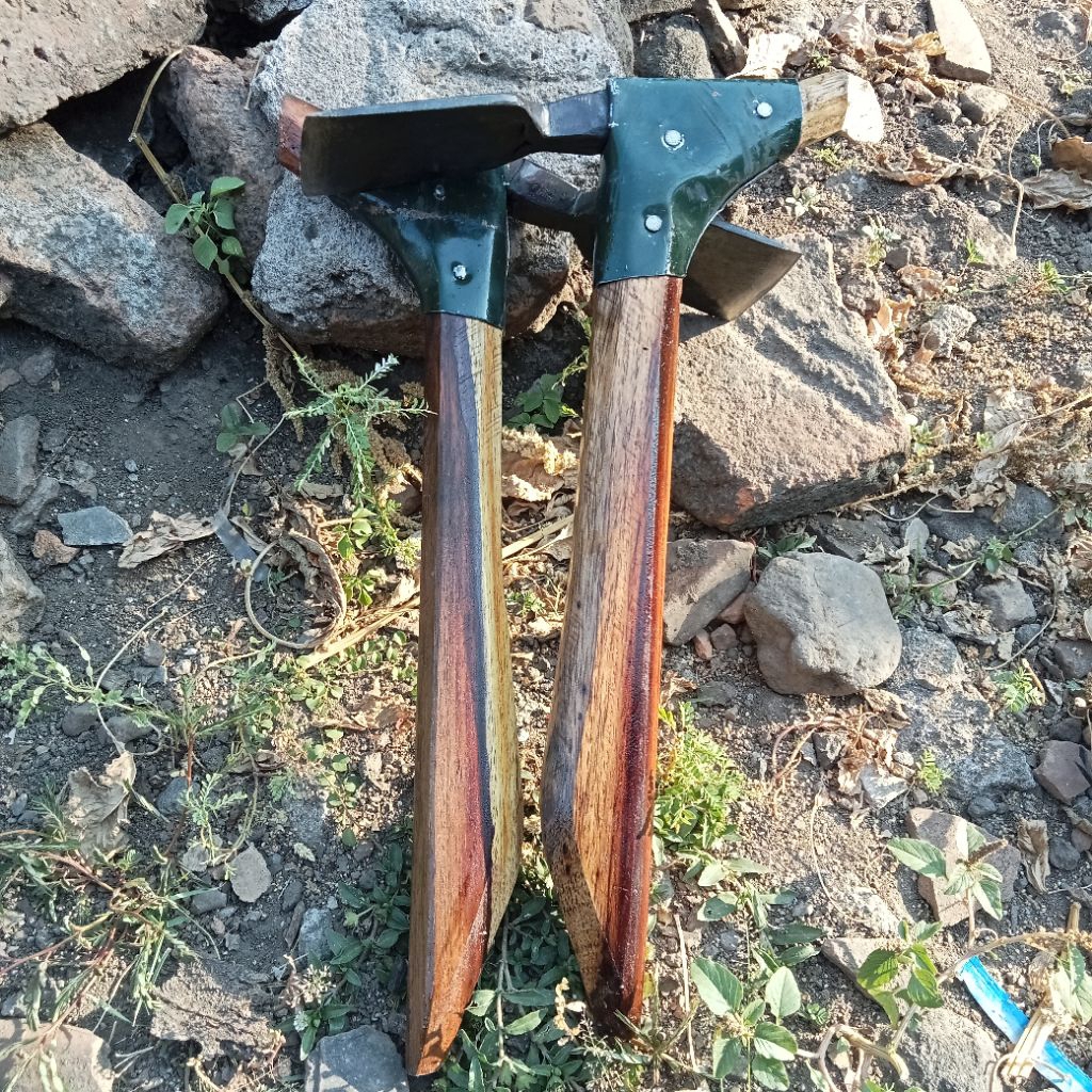 Paket lengkap Pethel sangkal jawa plus gagang sangkal wadung jawa baja per asli