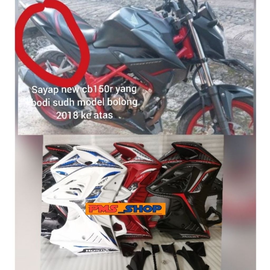 HALF FAINING CB 150 R NEW TAHUN 2018 KEATAS SAYAP CB NEW SAYAP KANAN KIRI ALL NEW CB150R