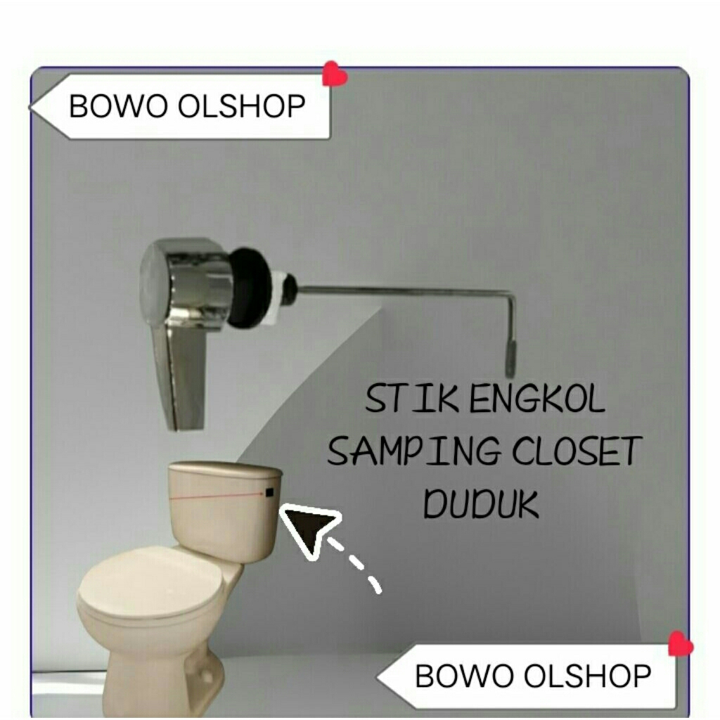 Stik engkol samping closet duduk Sparepart kloset Toto Tuas flush engkol samping universal