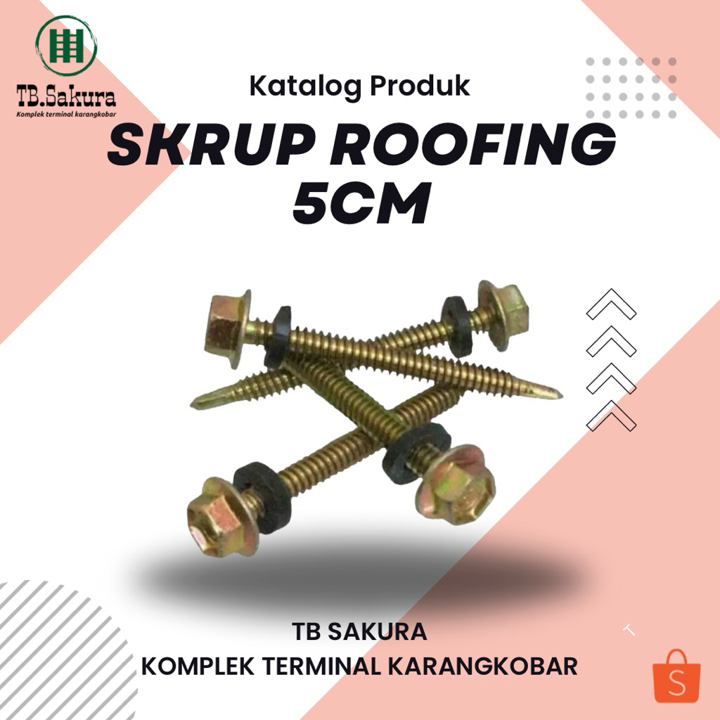 Skrup Roofing Seng Spandex / Baud Seng Spandex panjang 5cm