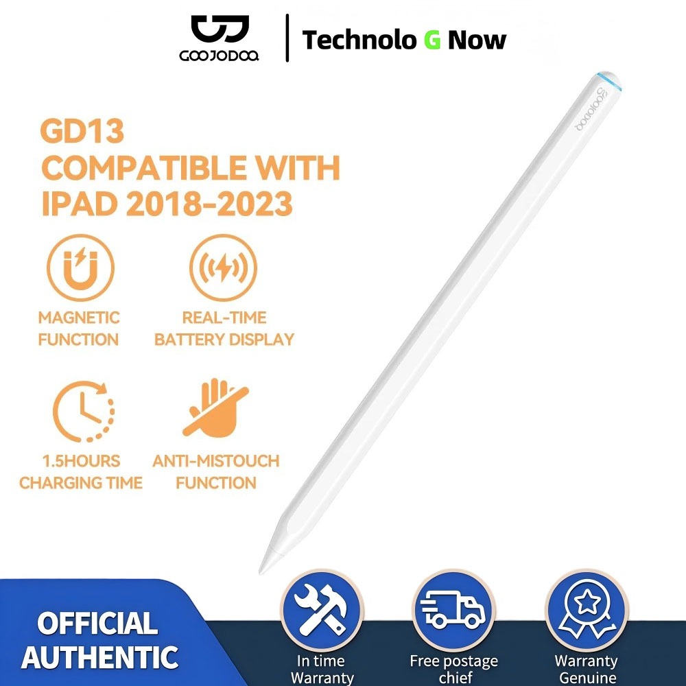 Goojodoq 13th GD13 pencil Stylus Pencil for iPad with Palm Rejection with wireless charger, Active