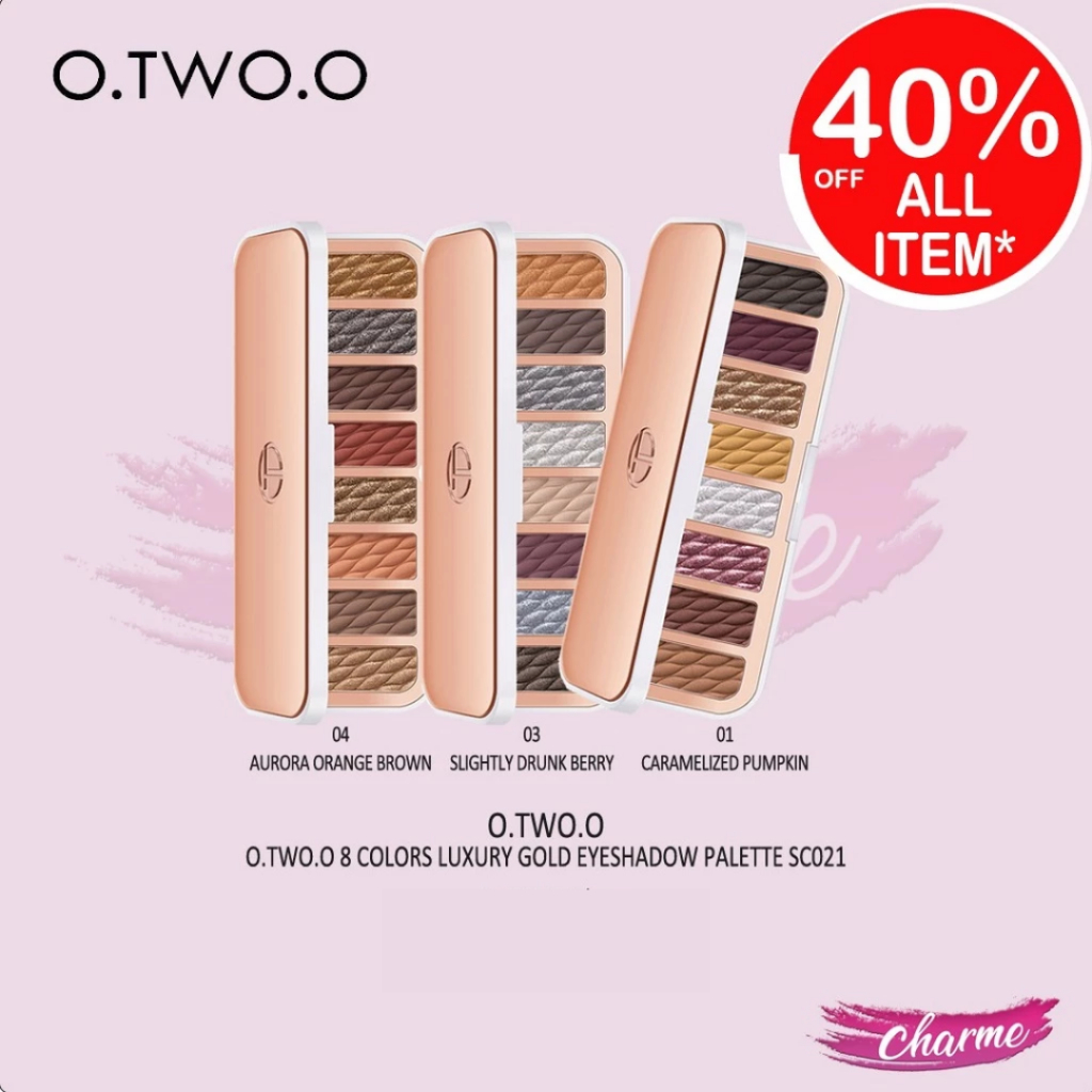 (READY & ORI) O.TWO.O Otwoo 8 Colors Luxury Gold Eyeshadow Palette SC021