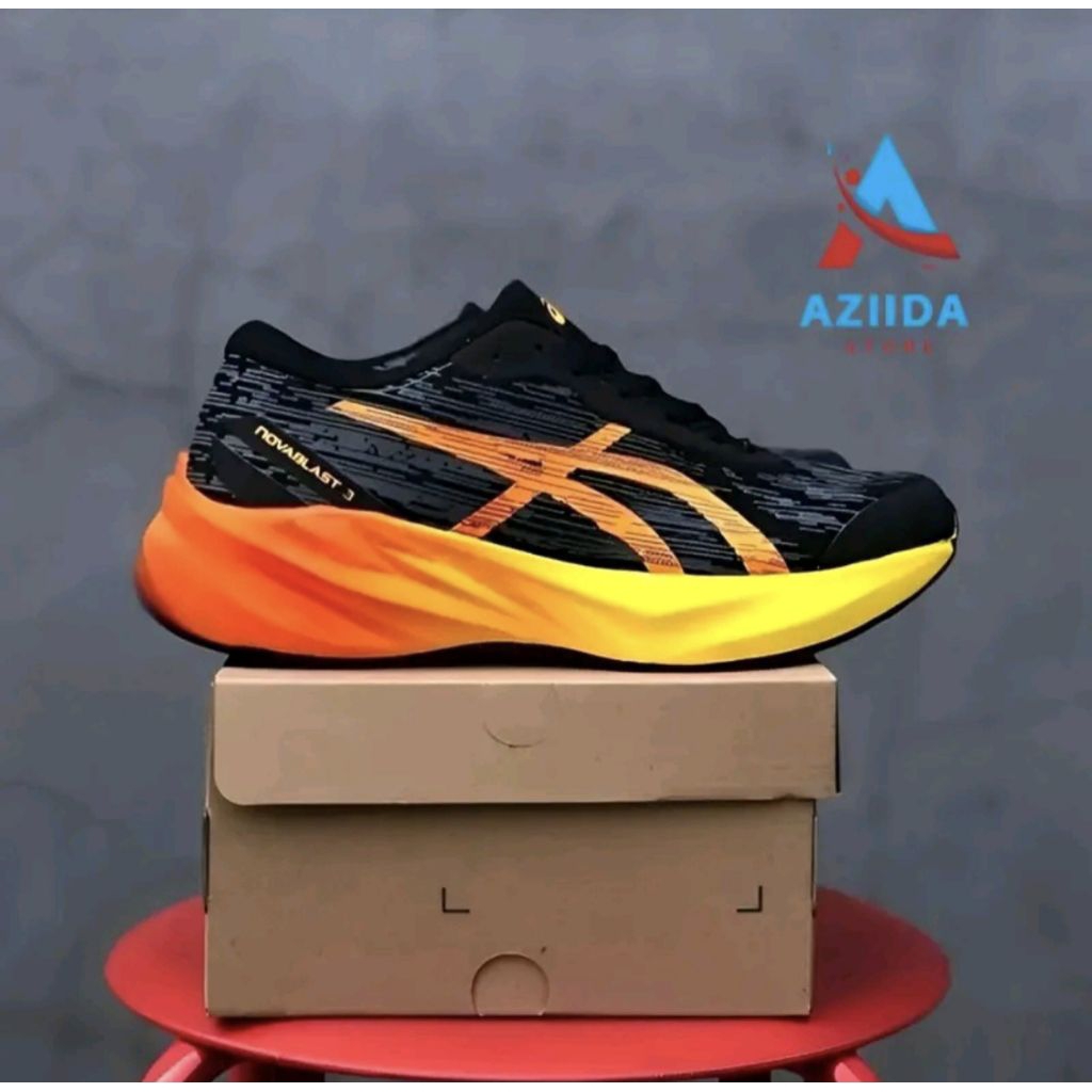 Sepatu Running Asics Novablast 3 Sepatu Lari Pria Sepatu Jogging Sepatu Lari Men Sepatu Lari Outdoor