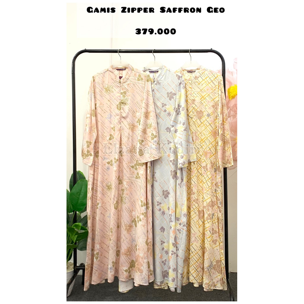 Gamis Zipper Saffron Geo