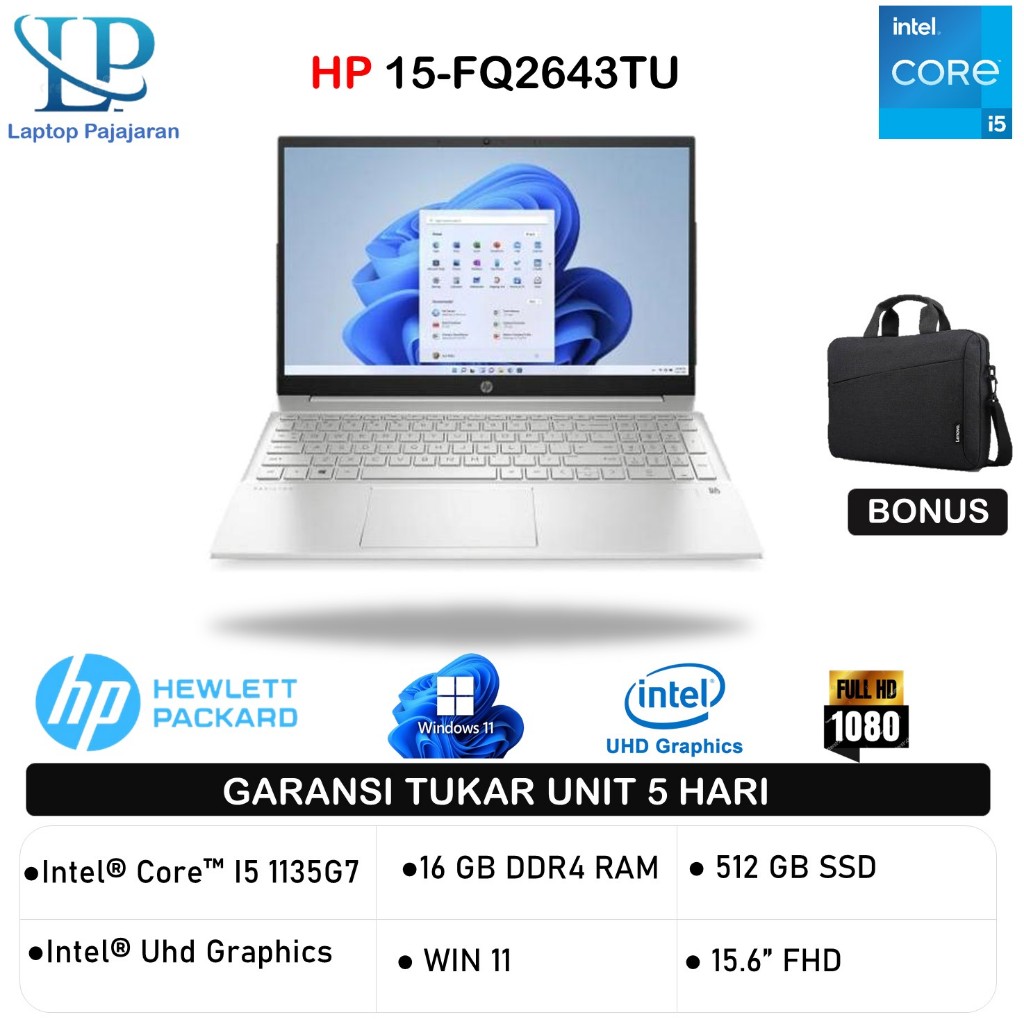 HP 15 I5 1135G7 16GB 512GB W11 15.6