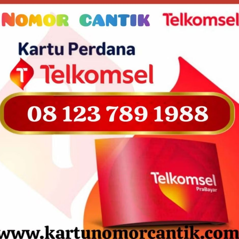 Nomor Cantik Telkomsel seri Tahun 1988 / 08 I23 789 1988