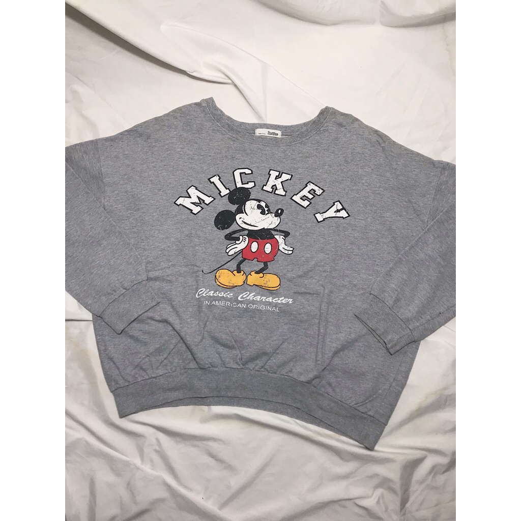 Nego Boskuu > Brownie Mickey Crewneck Original - Light Grey (Outfit/Pakaian)|Preloved/2nd/Second/Bek