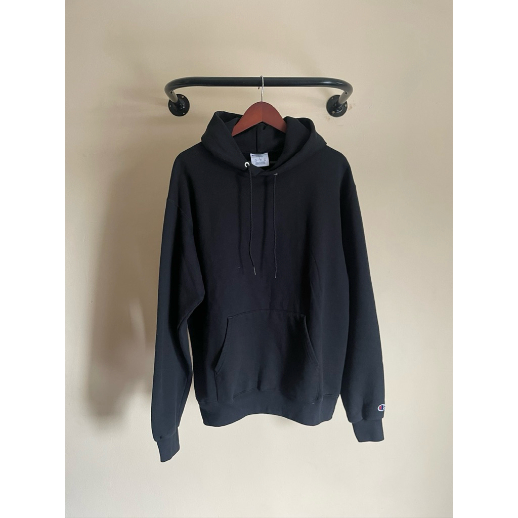 Jaket Hoodie Champion Hitam Eco Authentic