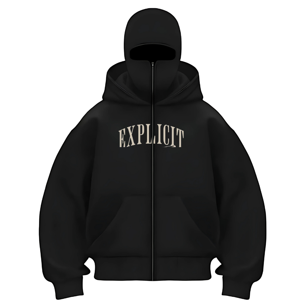 HOODIE BALACLAVA Zipper Jaket Hoodie Boxy Hitam Ninja Balaclava