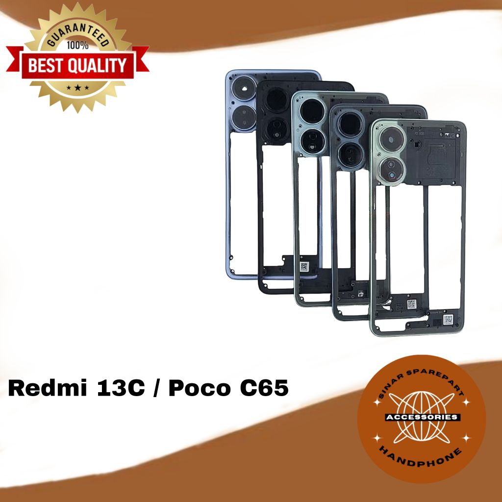 BEZEL BAZEL TUTUP MESIN REDMI 13C / POCO C65 TULANG TENGAH NEW