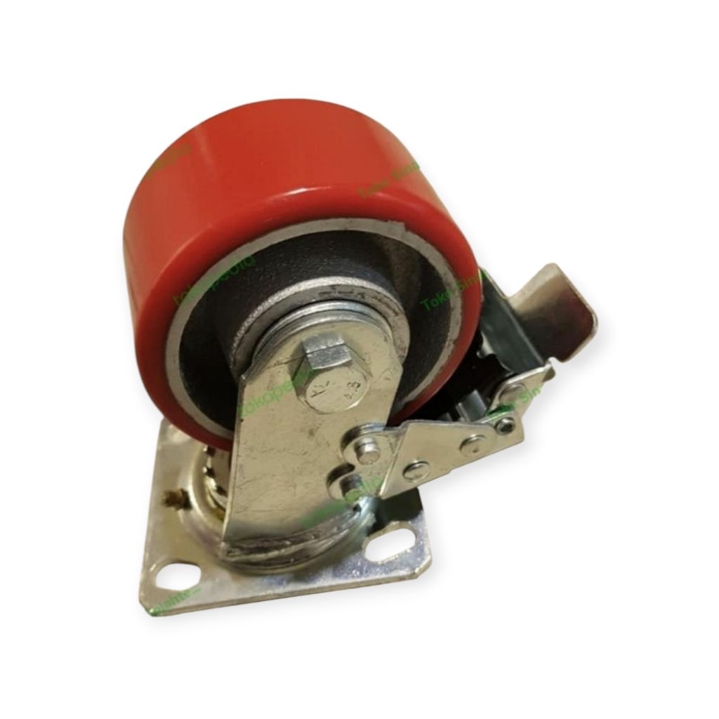 Roda Troli PU Heavy Duty 4 Inch Rem