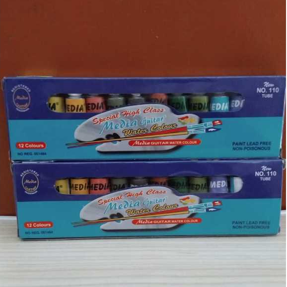 

Cat Air Media Guitar/ Water color 12 Warna Lebih Cerah Besar