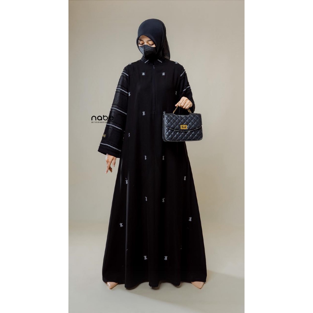 Nabe - Dress Hitam by Nabe / Gamis Hitam Nabe / Nabe original