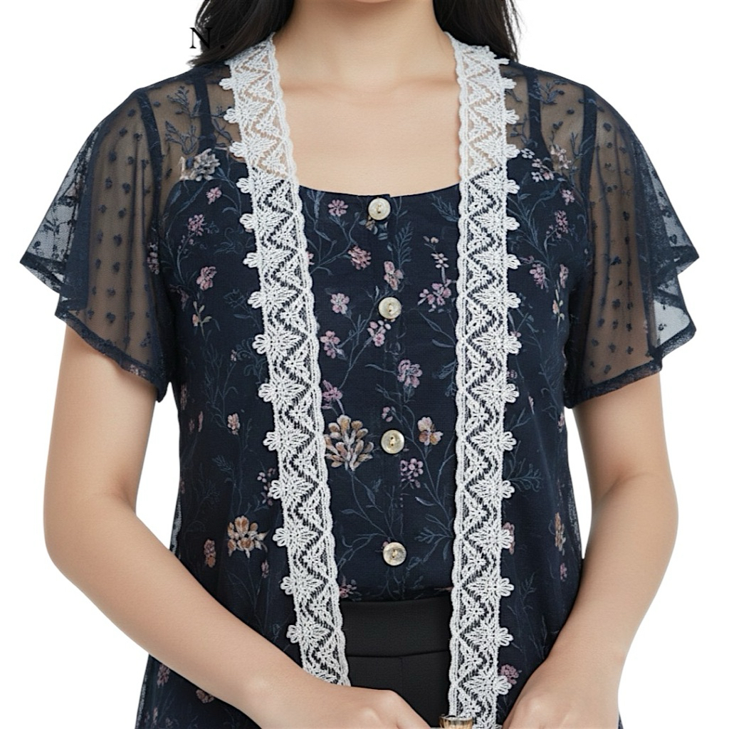 (Set5in1) Kebaya Kutubaru Nadya Pendek Rok Lilit Polos Modern Set Kebaya Wisuda Baju Kondangan Wanit