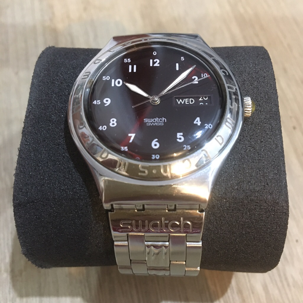 Swatch Irony Stainless Maroon Dial