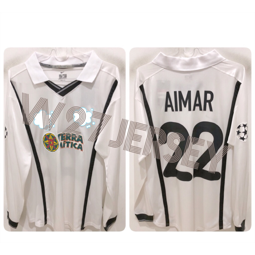 JERSEY RETRO - VALENCIA HOME LONGSLEEVE 2000-2001 name player Aimar + Patch