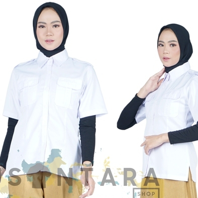 Kemeja Pdh putih Wanita Baju Pdh Wanita Seragam Pns Putih Wanita
