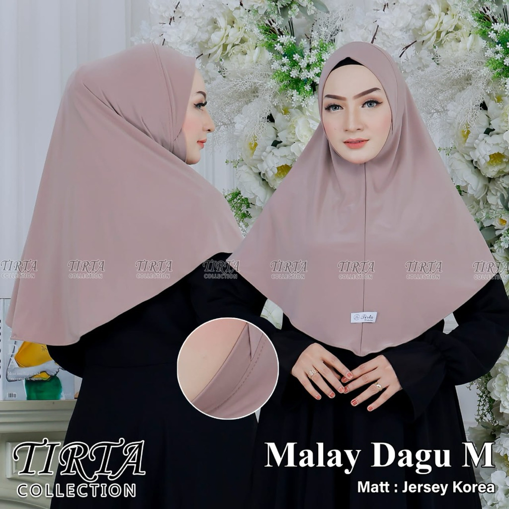 Tirta-Daily hijab instan jilbab bergo MALAY DAGU size M jersey korea terbaru by TIRTA collection
