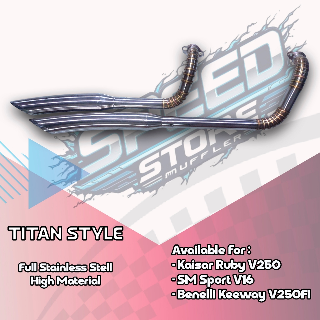 Knalpot Benelli Keeway TITAN STYLE Benelli Keeway V250FI Kaisar Ruby V250 SM SPORT V16