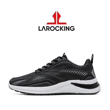 Sepatu Sneakers Larocking Vega - Hitam Abu | Sepatu Olahraga Running Gym Pria Wanita