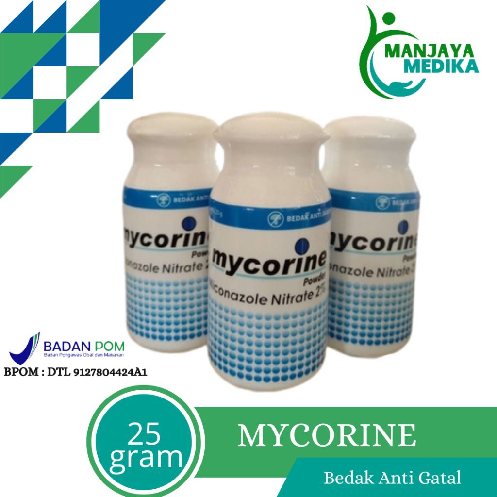 Mycorine Powder 25 Gr - Bedak anti Gatal, Jamur, Kutu Air, Kurap, Panu