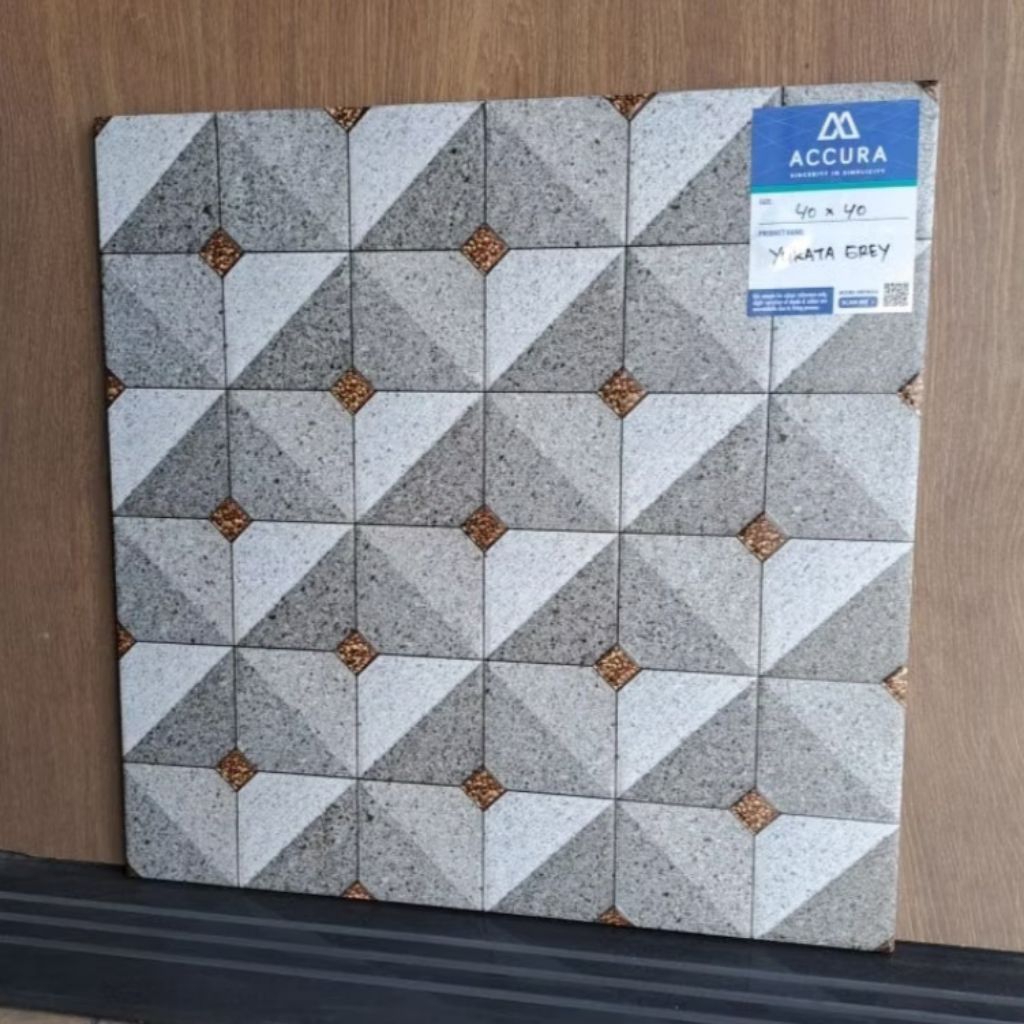 (Ongkir Diluar Aplikasi) Keramik Lantai Kasar 40x40 YUKATA GREY Mulia
