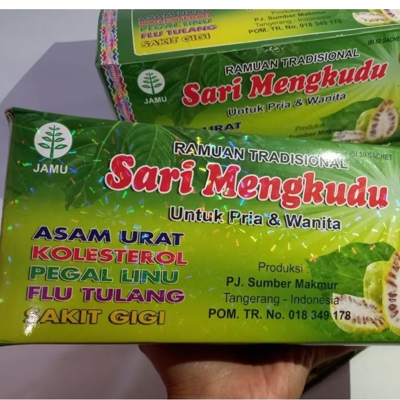 SARI MENGKUDU SERBUK ORIGINAL-ANTI ASAM IRAT-FLU TULANG-REUMATIK-KOLESTEROL@50 sachet