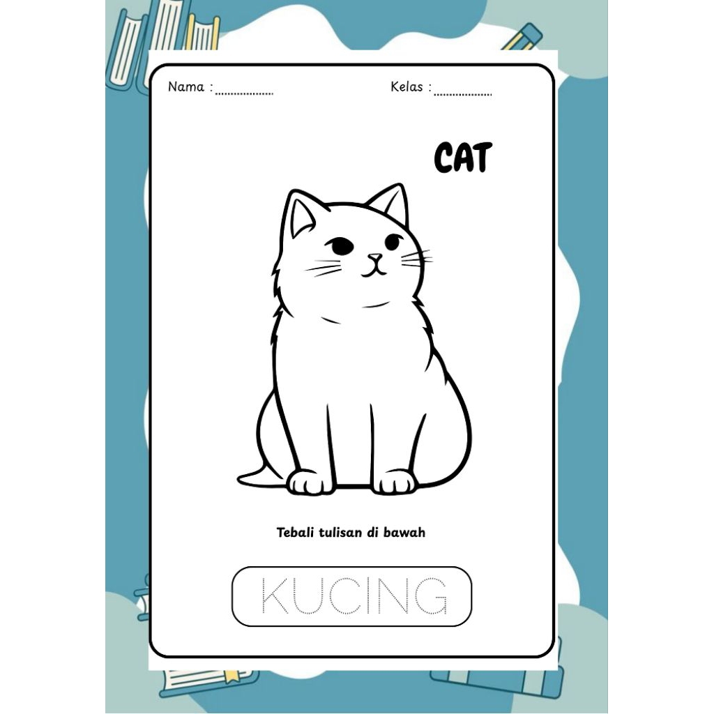 Worksheet mewarnai/lembar kerja anak Paud TK SD. Lembar mewarnai anak