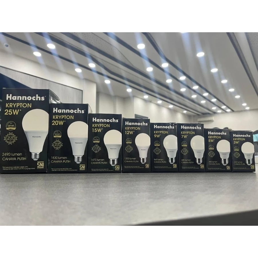 Hannochs LED Bulb Krypton - Bohlam Lampu LED Krypton - Bola LED Krypton - 3w 5w 7w 9w 12w 15w 20w 25