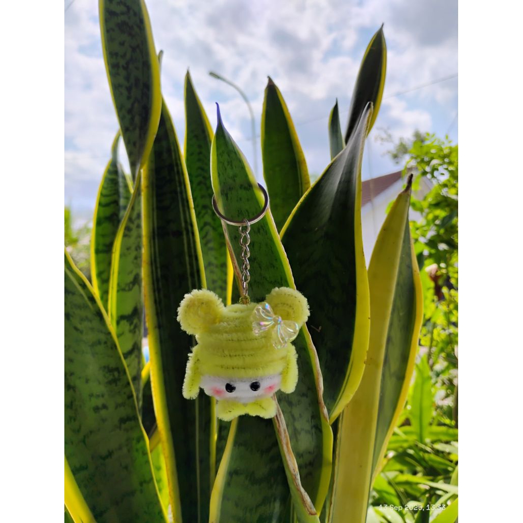 GANTUNGAN KUNCI KAWAT BULU UNYIL LEMON KUNING SEGAR LUCU GANTUNGAN TAS GANCI ACCESSORIES