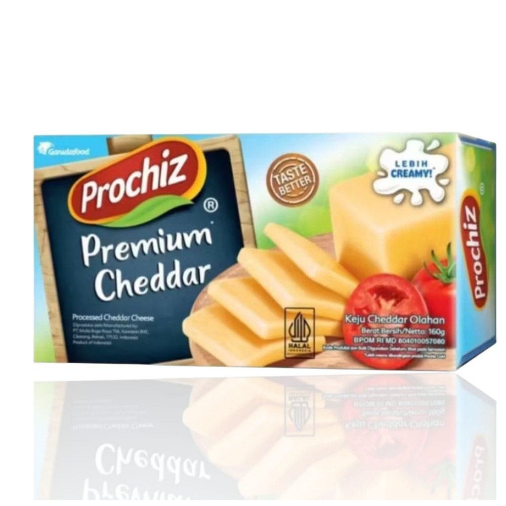 

Prochiz Premium Cheddar 160g Lebih Creamy