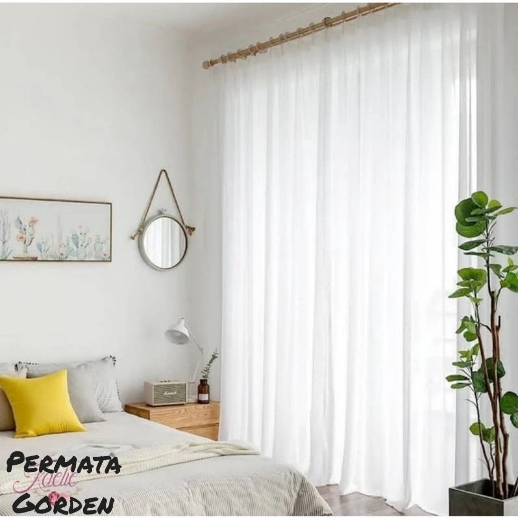 Gorden Vitrase Polos Gorden Transparan Putih Polos