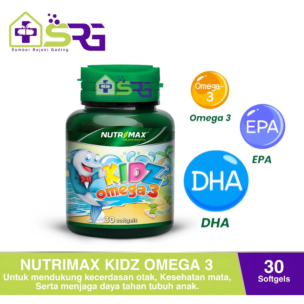 Kidz Omega 3 Nutrimax 30 Softgel / Minyak Ikan Nutrimax Kids / Minyak Ikan Kids Omega Anak