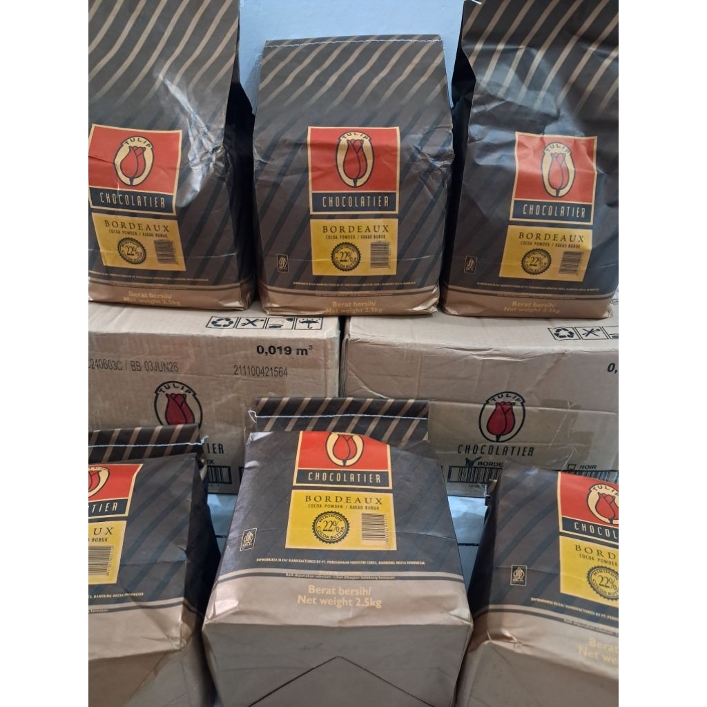 coklat tulip kakao bubuk bordeaux 2.5kg / cocoa powder chocolate tulip bordeaux 2,5kg / coklat bubuk