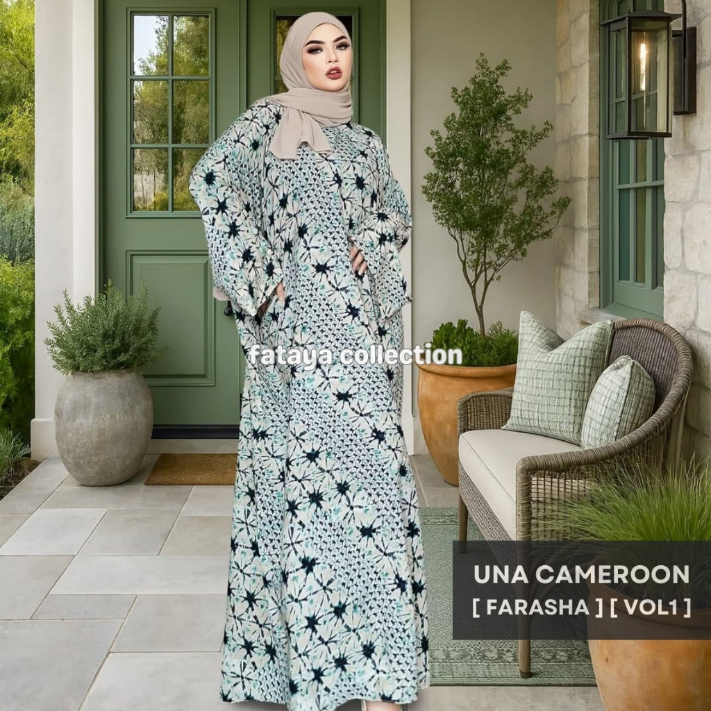 Fataya Collection UNA CAMEROON Abaya Farasha - Kain Crepe