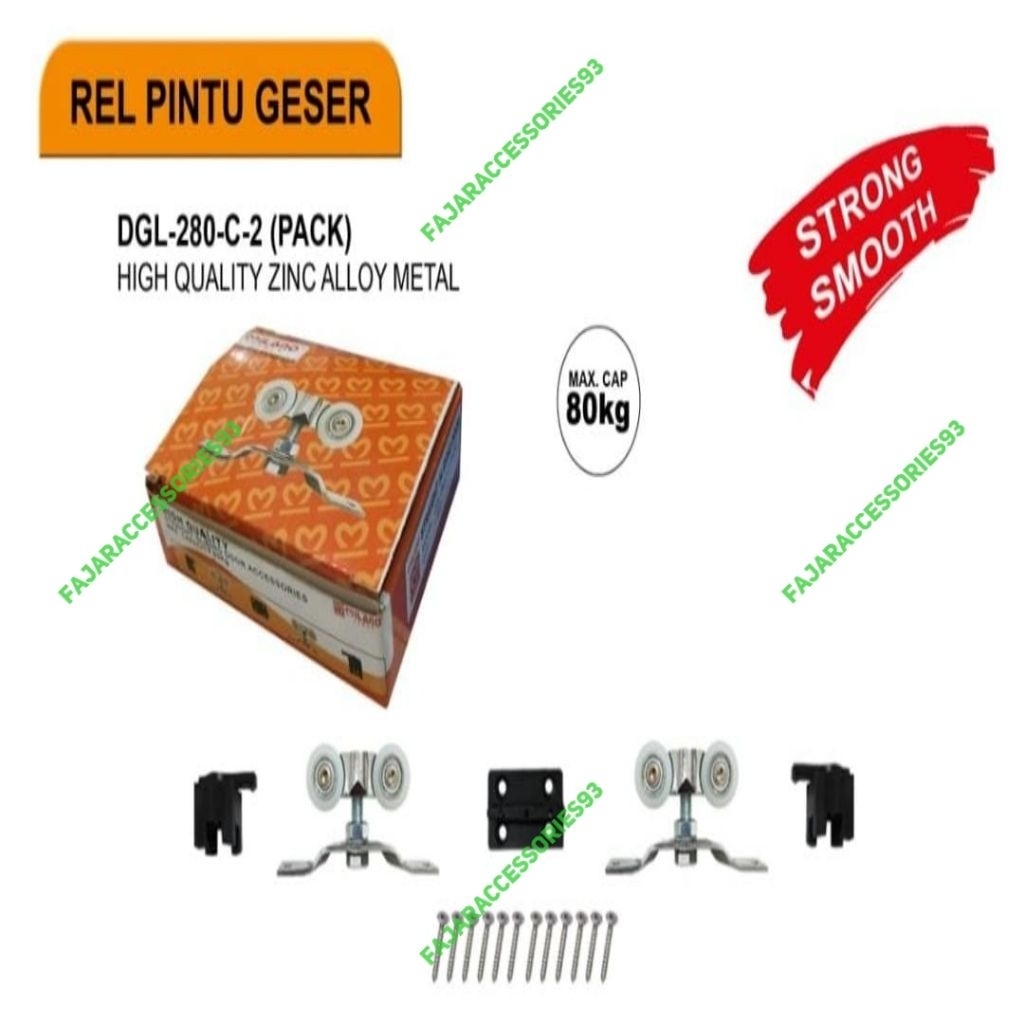 Roda Pintu Sliding Geser Nylon(280) MILANO ASLI (80kg)