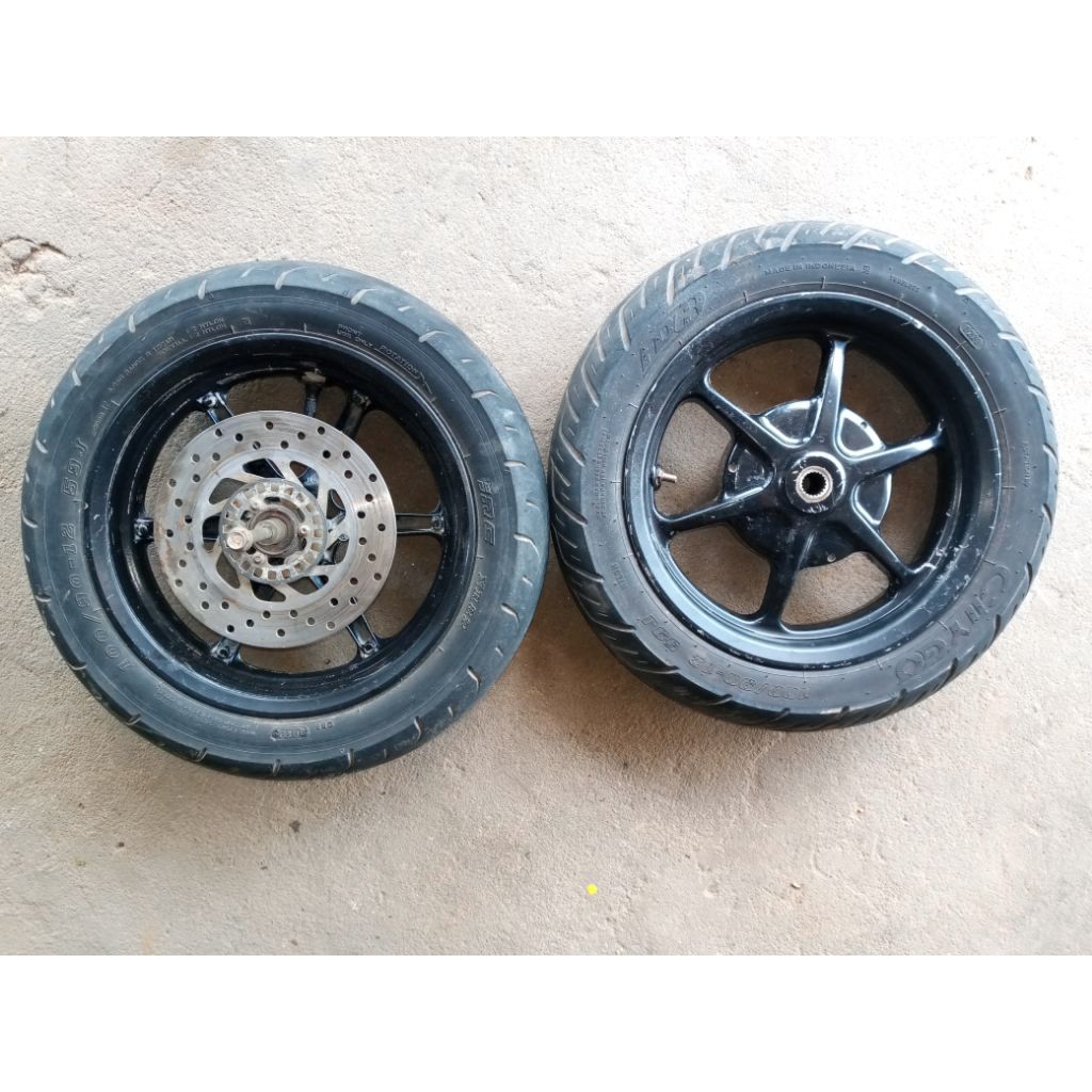 velg vleg pelak set yamaha freego pnp mio m3, fino 125,  xeon, ring 12 donat original copotan