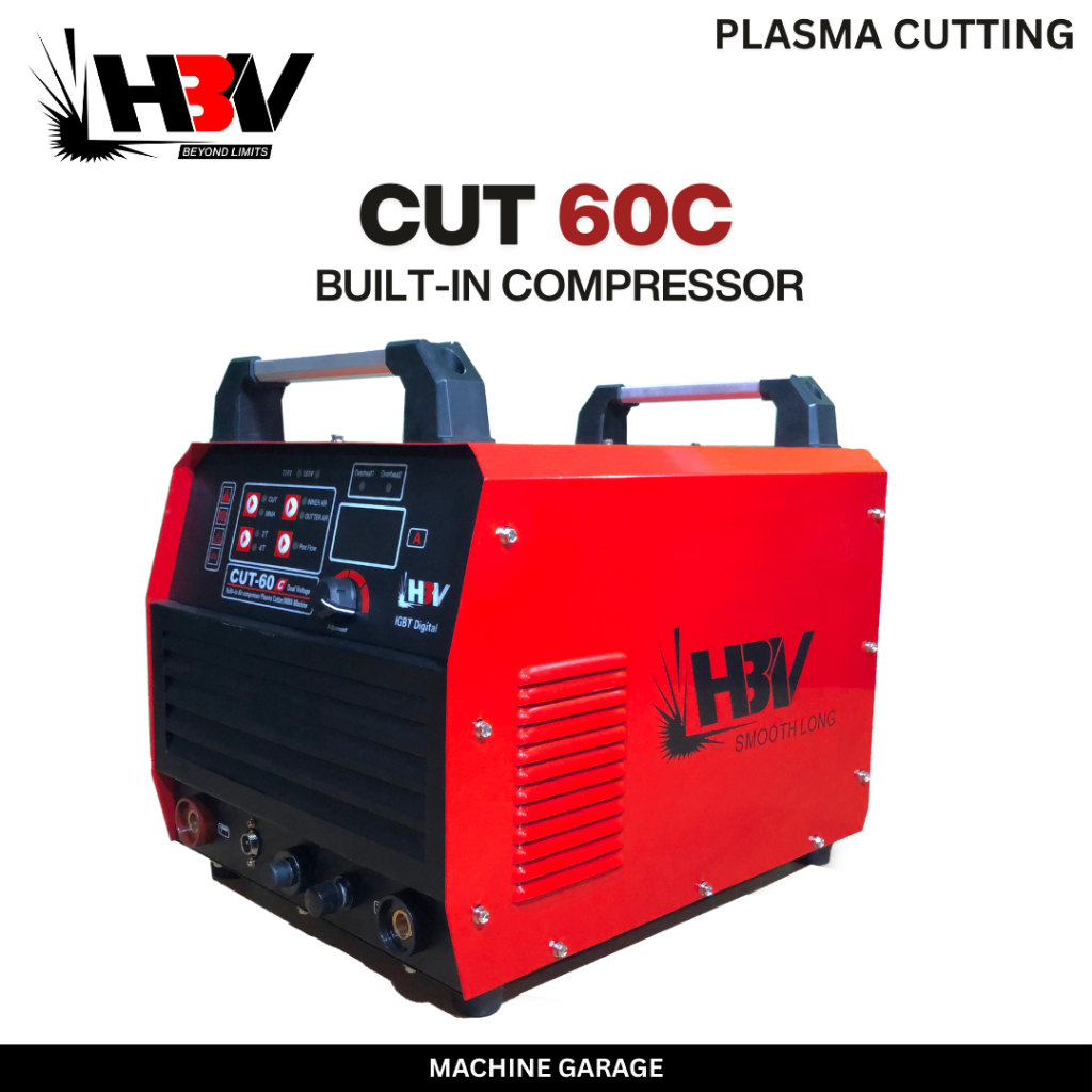 Mesin Las Plasma Cutting HBV CUT 60C Built In Compressor  220V 1 Phase  Sampai 60A Mesin Potong Besi Plat Stainless Bengkel Industri