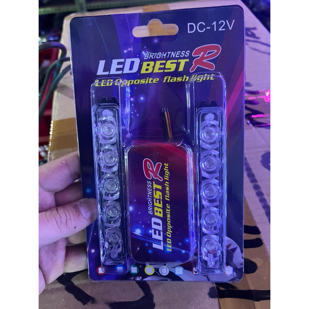 Lampu kedip blitz 3 mata 4 mata 5 mata 6 mata led motor mobil universal