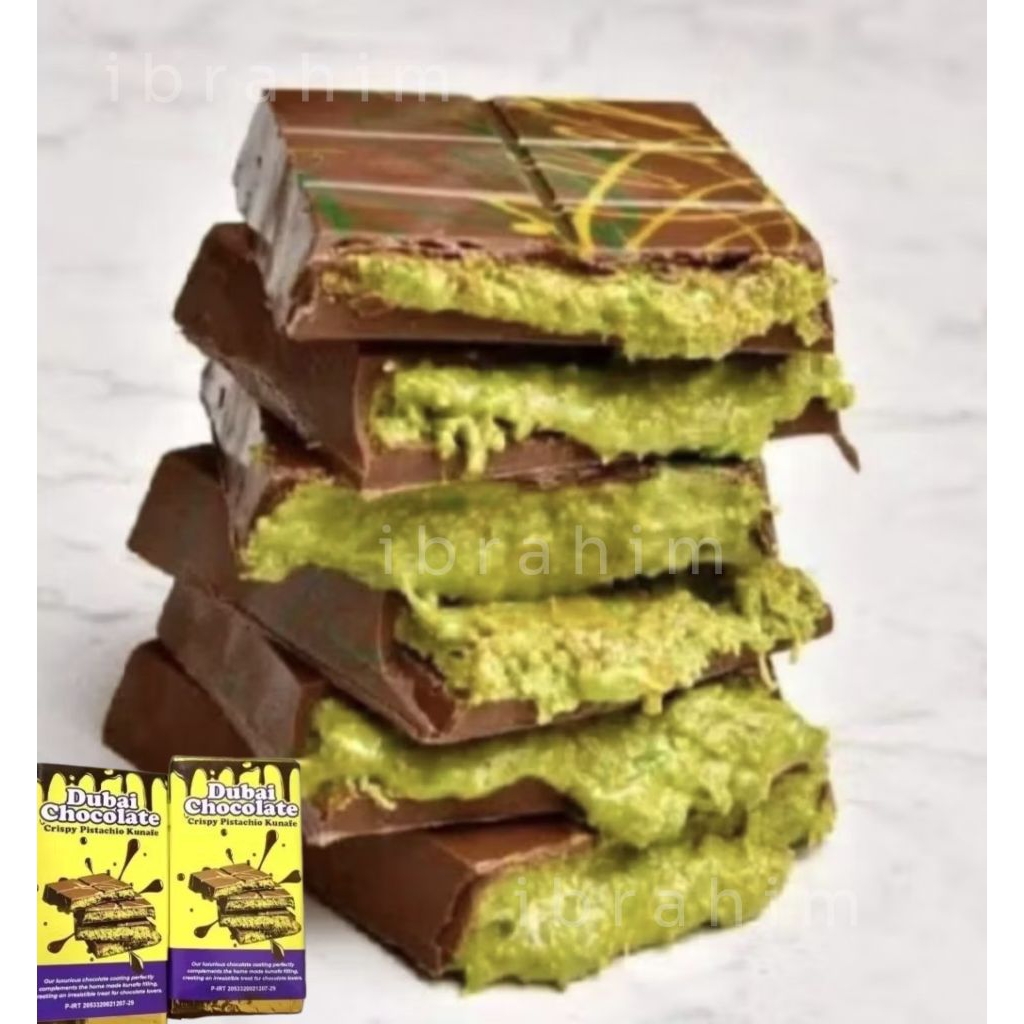 

Chocolate Dubai MINI Berat 85 gr Coklat Dubai Kecil Cokelat Pistachio Kunafa Crunchy Camilan Viral