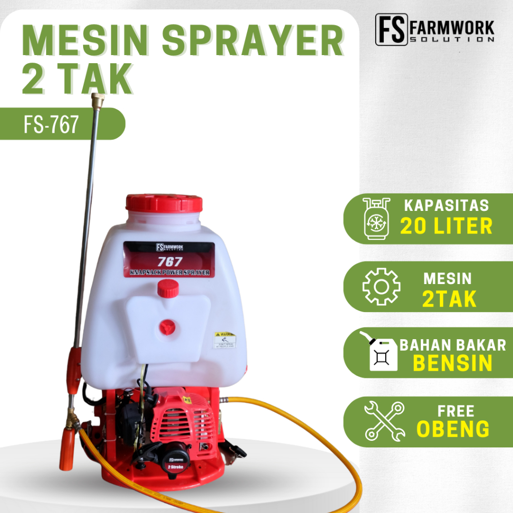 Mesin Semprot Hama Tanaman 2Tak 20 Liter / Power Sprayer FS767